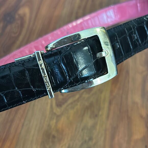 St. John reversible belt pink and black as is main image 5